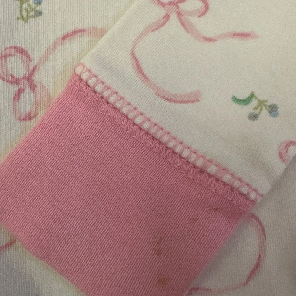 The Beaufort Bonnet Company Pajama Top Girls White Pink Bows SIZE 2T